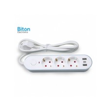 Biton Electronics GS03KU Prenosna priključnica (3x šuko+3xUSB) 5m