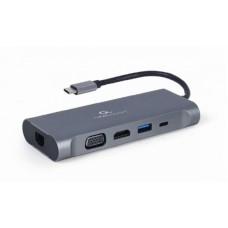 CablExpert A-CM-COMBO7-01 USB-C - HDMI/VGA/3xUSB/PD/CD/GLAN (30612)