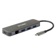 D LINK USB HUB DUB-2334 5in1 USB-C - USB3.0x3/GLAN/PD