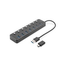 DIGITUS USB hub 7 3.0 porta sa prekidačima