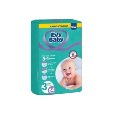 EVY BABY Pelene Jumbo 3 Midi 5-9kg 64kom 3 u 1