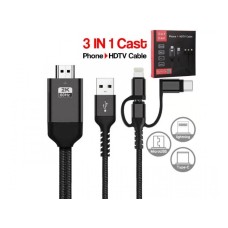 FAST ASIA Kabl HDMI 2K na (Micro+Tip C+Iphone) povezuje TV+mob 2m