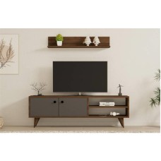 HOME LINE TV polica Erho Walnut Anthracite