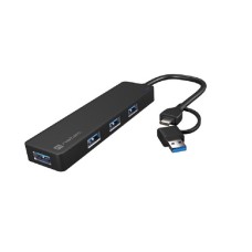 NATEC MAYFLY, USB 3.0 Hub, 4-Port, USB-A + USB-C Adapter, dužina kabla 15 cm (NHU-2023)