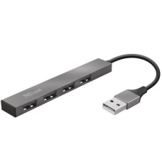 TRUST HALYX USB2.0/4xUSB/Aluminjum/siva